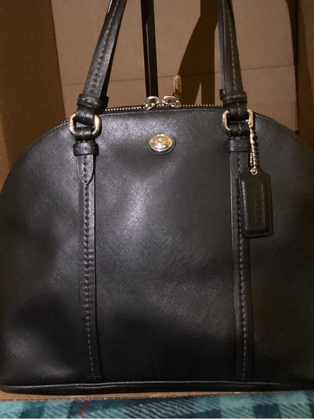 Coach Peyton Leather Cora Domed Satchel Bag J1381-F25671 - Picture 2 of 11
